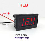 Вольтметр в корпусі 4.5-30, червоний, фото 6