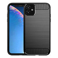 Резиновый чехол для Apple iPhone 11 Carbon Fiber