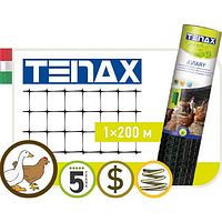 Сітка вольєрна 1м х 200м Tenax "S-38", чорна, полімерна