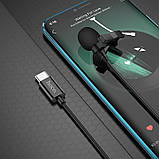 Мікрофон петличний HOCO Type-C Lavalier microphone L14, 2 м, чорний, фото 8