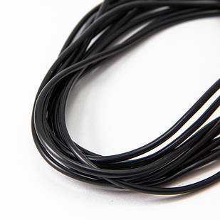 Шнур Гумовий Синтетичний порожнистий, Колір: Чорний, Розмір: Товщина 2мм, Отвір 0,5мм, (10 м)