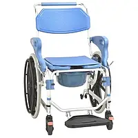 Мультифункциональная коляска для инвалидов с туалетом MIRID KDB-698B. Кресло для душа и туалета.