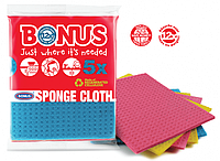 Серветка губчаста універсальна з натуральної целюлози Bonus Sponge Cloth 1 упак / 5 шт