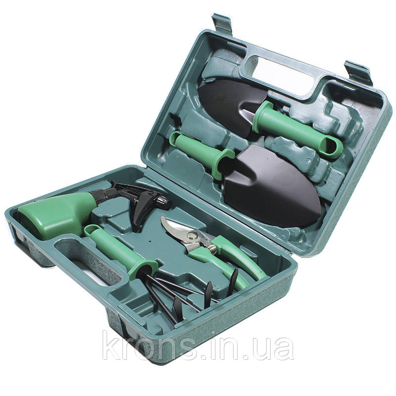 Набір садових інструментів ZHENJIE 5 в 1 лопатки граблі секатор зрошувач для саду города, фото 1