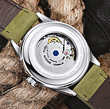 Класичний чоловічий механічний годинник з автопідзаводом на шкіряному ремінці з японським механізмом, фото 9