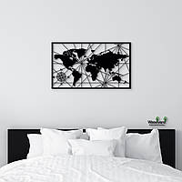 Панно Карта Мира 60x35 см - Картины и лофт декор из дерева на стену.