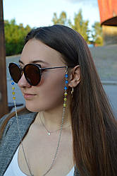 Ланцюжок з жовто-блакитними намистинами.Колекція "Україна"