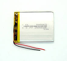 Батарея (акумулятор) для планшета 2500 мА·год, Li-Pol 3.7 В, 65*50*5 мм
