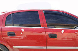 Окантовка вікон (4 шт) Carmos - Турецька сталь для Opel Astra G classic 1998-2012 рр