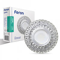 Светильник точечный Feron CD836 MR16 с LED подсветкой белый матовый