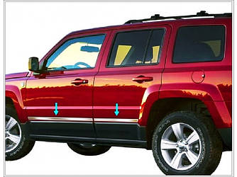 Молдинг дверей (нерж) для Jeep Cherokee/Liberty 2007-2013рр.