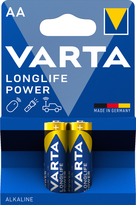 Батарейки VARTA LONGLIFE POWER AA 1.5V BLI2 ALKALINE