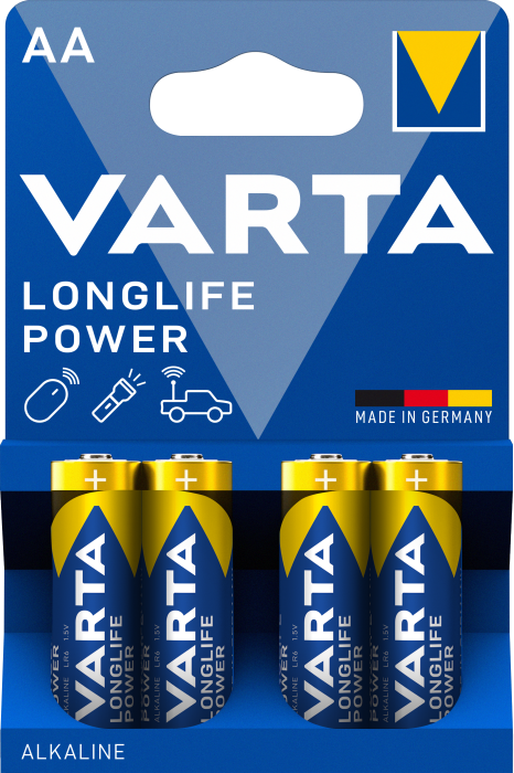 Батарейки VARTA LONGLIFE POWER AA 1.5V BLI2 ALKALINE