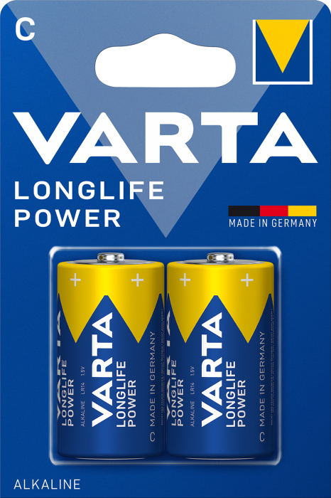 Батарейки C (R14, 343) VARTA LONGLIFE POWER BLI2 1.5V ALKALINE