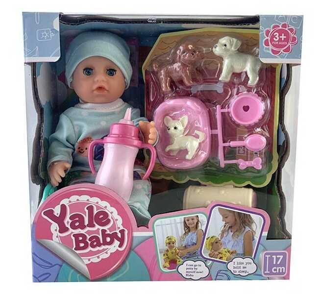 Пупс Функціональний Yale Baby (їсть, ходить в туалет, 3 вихованці, аксесуари, 17 см, в коробці) YL 1913 I