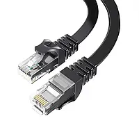 Патч корд Essager сетевой кабель Cat 6 плоский UTP Lan Cable 1 м Black (EXCWXB-JSB01)