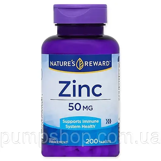 Цинк-гликонат Nature's Reward Zinc 50 мг 200 таб.