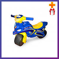 Детская каталка-толокар Мотоцикл Полиция Doloni 0138/590 сине-желтый + Подарок