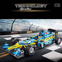 Дитяча машинка конструктор Формула F1 T5008 1698 деталі 1:8 синьо-жовта + Подарунок