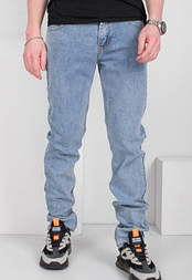 Стильні сині, блакитні чоловічі джинси, напівбатал з середньою посадкою 29,33,38