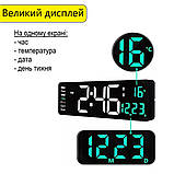 Настінний електронний годинник з великими цифрами, термометр, календар, секундомір, таймер., фото 7