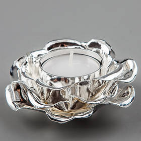 Підсвічник "Бутон троянди" 4 см, колір срібло (054G)