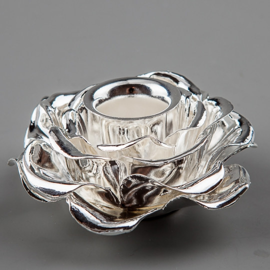 Підсвічник Бутон троянди "4см, колір срібло (053G)