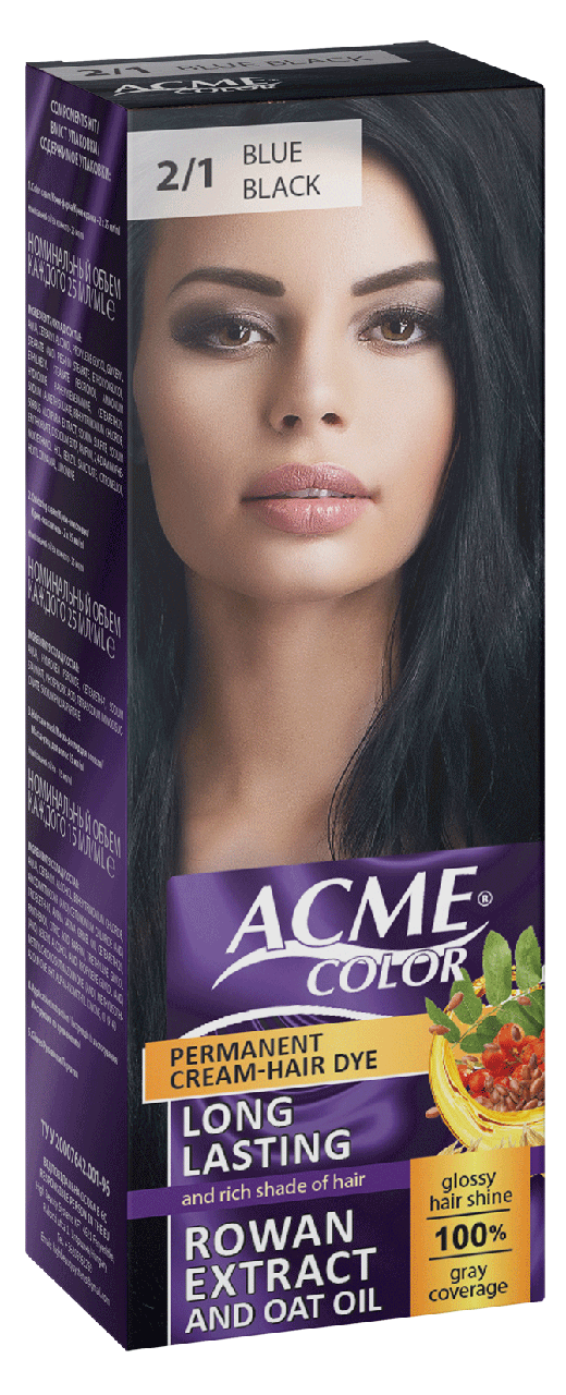 Крем-фарба для волосся Acme-Color EXP, 2/1 Синьо-чорний