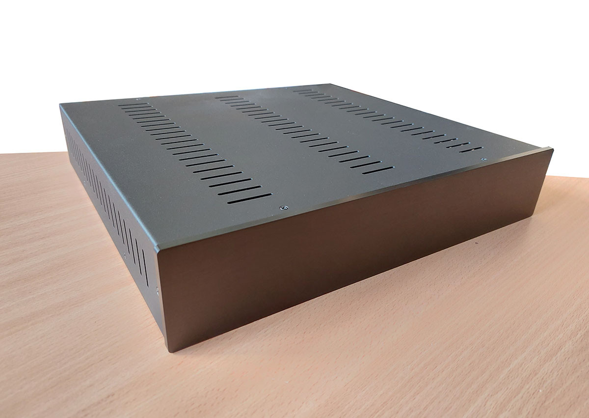 Корпус металевий MiBox з алюмінієвою панеллю MB-29(Black) (Ш364 Г340 В65) чорний, фото 1