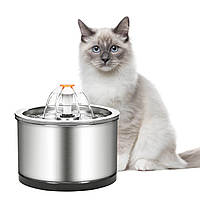 Поилка питьевой фонтан для кошек из нержавеющей стали