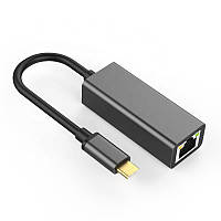 Перехідник мережевий USB Type-C-RJ45 LAN M/F Lucom (62.09.8150) (USB3.0) 0.20m GigaLan