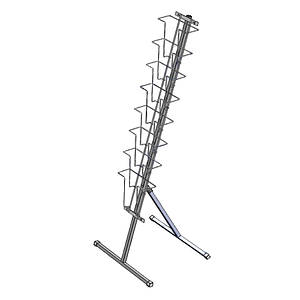 Похила стійка під журнали 8 клітинок, біла