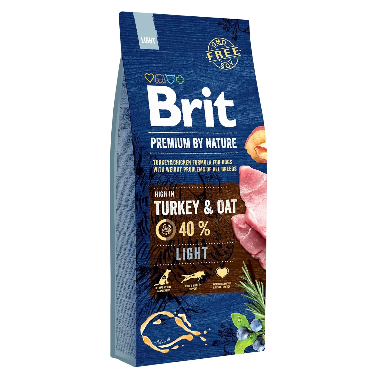 Сухий корм Brit Premium Light  для дорослих собак, індичка, 15 кг, фото 1