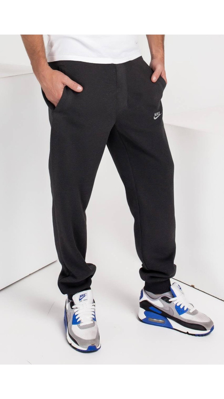 Чоловічі спортивні штани з манжетами великих батал темно-сері трикотажні розміри (56-64)