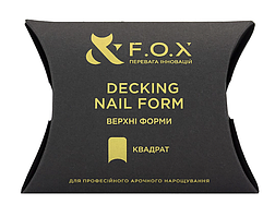 Верхні форми для нарощування нігтів F.O.X Decking Nail form  квадрат  (24 шт)