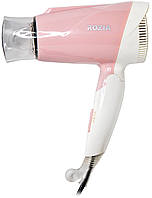 Маленький дорожній складний міні фен Rozia HC-8191 для сушіння укладання волосся компактний електрофен 1800 Вт