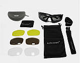 Тактичні окуляри багатофункціональні зі змінними лінзами, Ruin hawk ,black, фото 6
