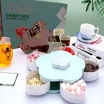 Обертова складна двоярусна цукерниця SUNROZ Flower Candy Box для цукерок і фруктів Фруктовниця, фото 4