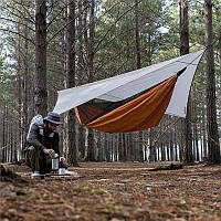 Гамак одноместный с москитной сеткой и тэнтом Naturehike Shelter camping NH20ZP092, 75D pongee, оранжевый
