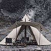 Тент для кемпінгу Naturehike Ranch Pyramid NH20ZP014, 150D, 482*482*280 см, золотий (з п'ятьма стійками), фото 2