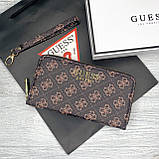 Жіночий гаманець з ремінцем на зап'ястя Guess (7590) коричневий, фото 3