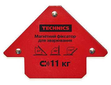 Магнітний фіксатор для зварювання "Стріла" (11кг), 85х120мм, 45°, 90°, 135° TECHNICS