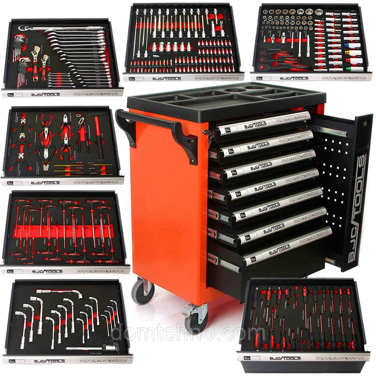 Шафа, візок з інструментом BJC M66599 на 7 ящиків, набір інструменту 298 ел