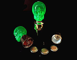 Підсвітка коліс на ніпель "ЧЕРЕП" — ЗЕЛЕНА.1уп=2 шт. (батарейки в комплекті).