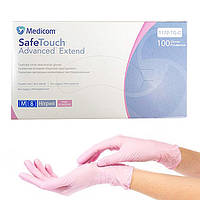 Нитриловые перчатки Medicom SafeTouch Extend Pink, плотность 3.5 г. - розовые (100 шт) M (7-8)