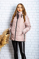 Зимова жіноча куртка укорочена Lusskiri рожева биопух