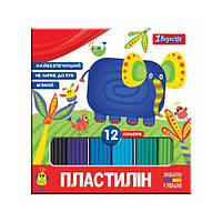 Пластилин 1сентя "zoo land", 12 цв., 240г, украина 540586