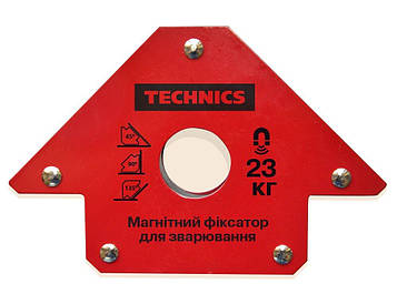 Магнітний фіксатор для зварювання "Стріла" (23кг), 100х150мм, 45°, 90°, 135° TECHNICS