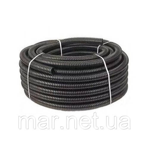 Труба гофрована, не горюча, D=16 мм посилена ТМ 700Н/м з протяжкою, бухта 100м, фото 1