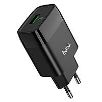 Сетевое зарядное устройство HOCO C72Q Glorious single port (1USB, QC3.0/FCP/AFC, 3A, 18W). Black